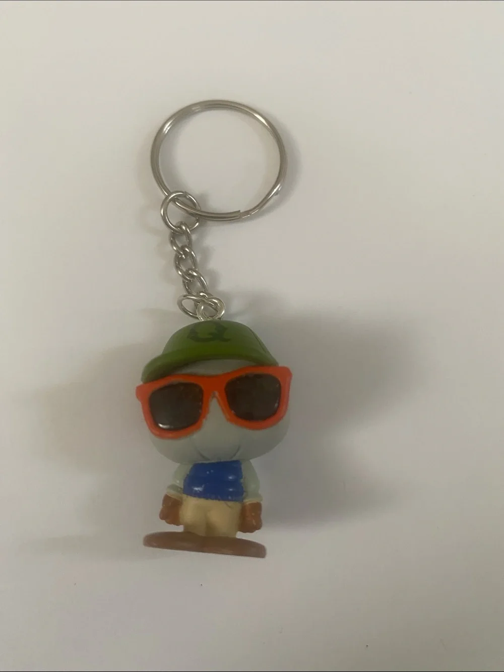 Kids Keychain Character with Green Hat and Orange Sunglasses